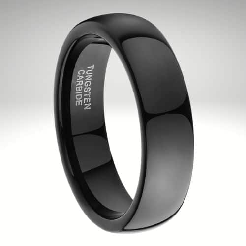 Black Tungsten Carbide Mens Ring modern style design