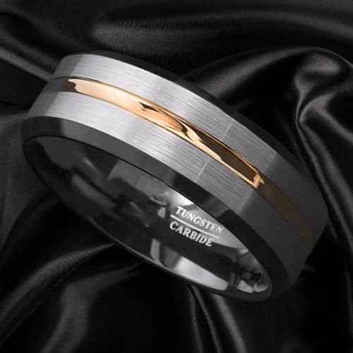 Tungsten Carbide Ring for Men - Black, Silver, and Gold modern style design 6mm 8mm
