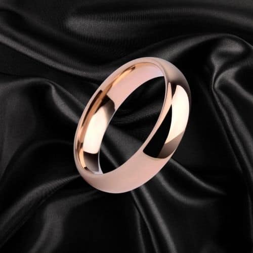 Rose Gold Tungsten Ring, dome shaped