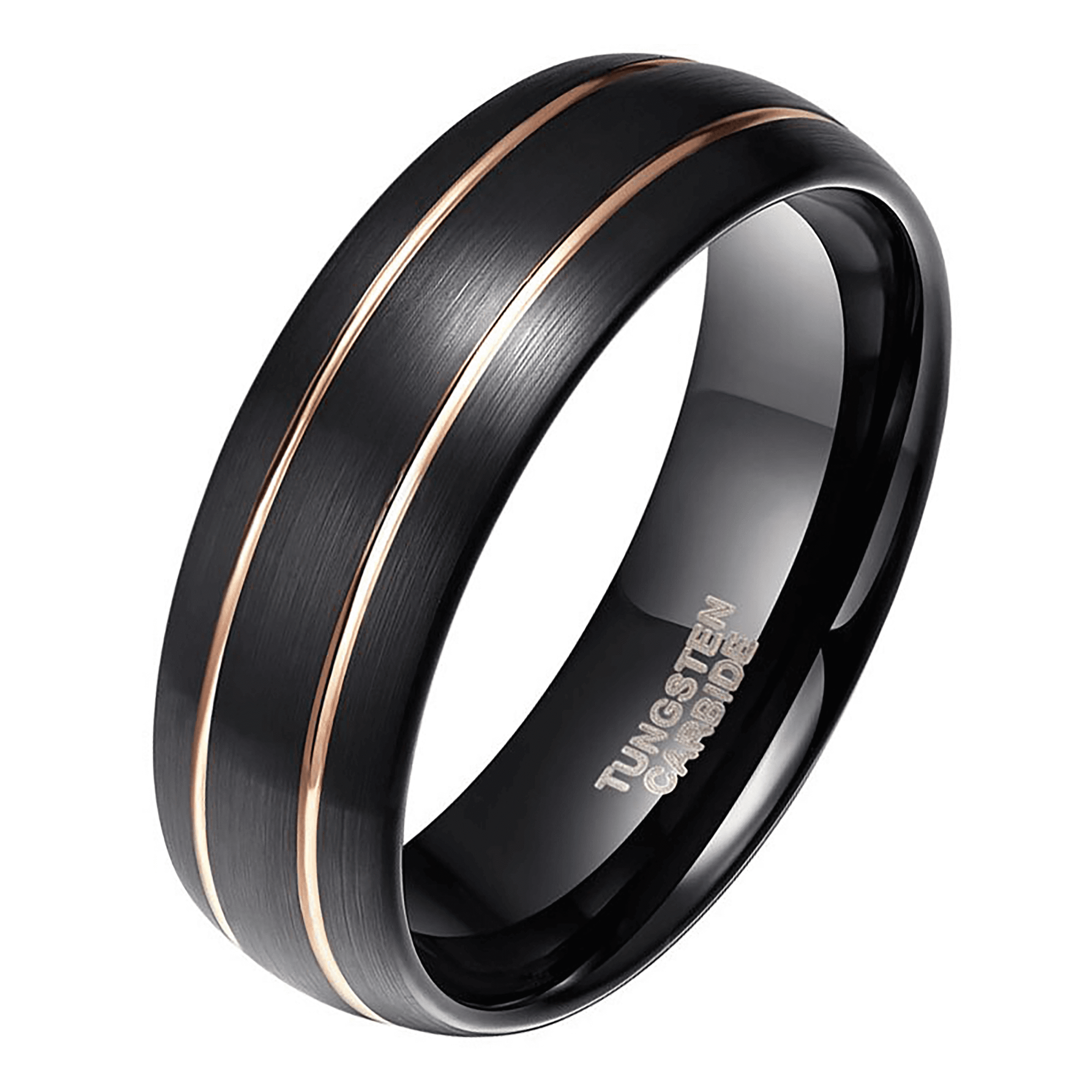 Black Ring for Men - Double Groove of Gold