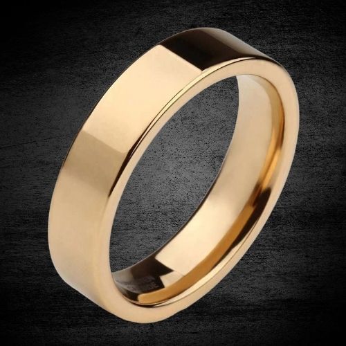 polished gold ring for men traditional modern style design tungsten 6mm 8mm