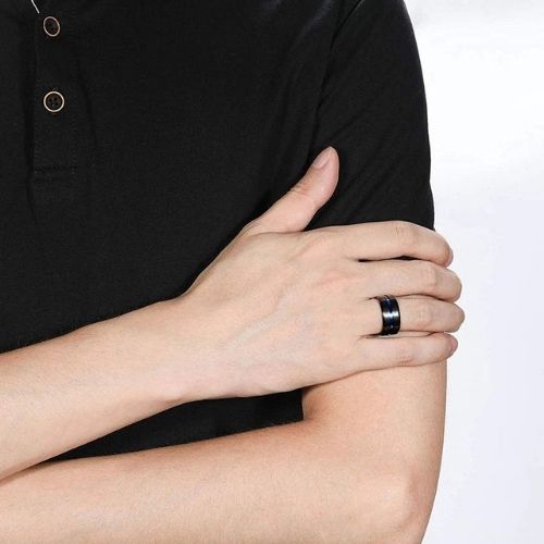 Mens Black Titanium Ring