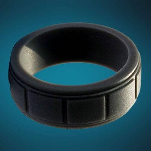 Mens flexible rubber ring black band