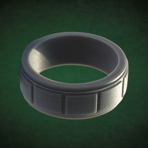 Mens black men silicone ring with brick block pattern design
