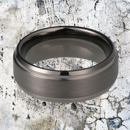 Gunmetal grey ring made with tungsten carbide modern style design 6mm 8mm