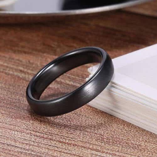 4mm ceramic ring for men black modern style design