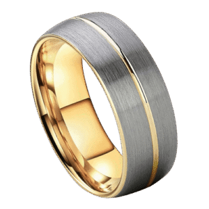 Together - Men's Tungsten Ring - Silver & Gold 8mm